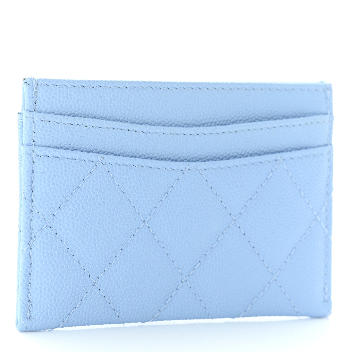 Chanel Caviar Quilted Card Holder Light Blue 3 of 10