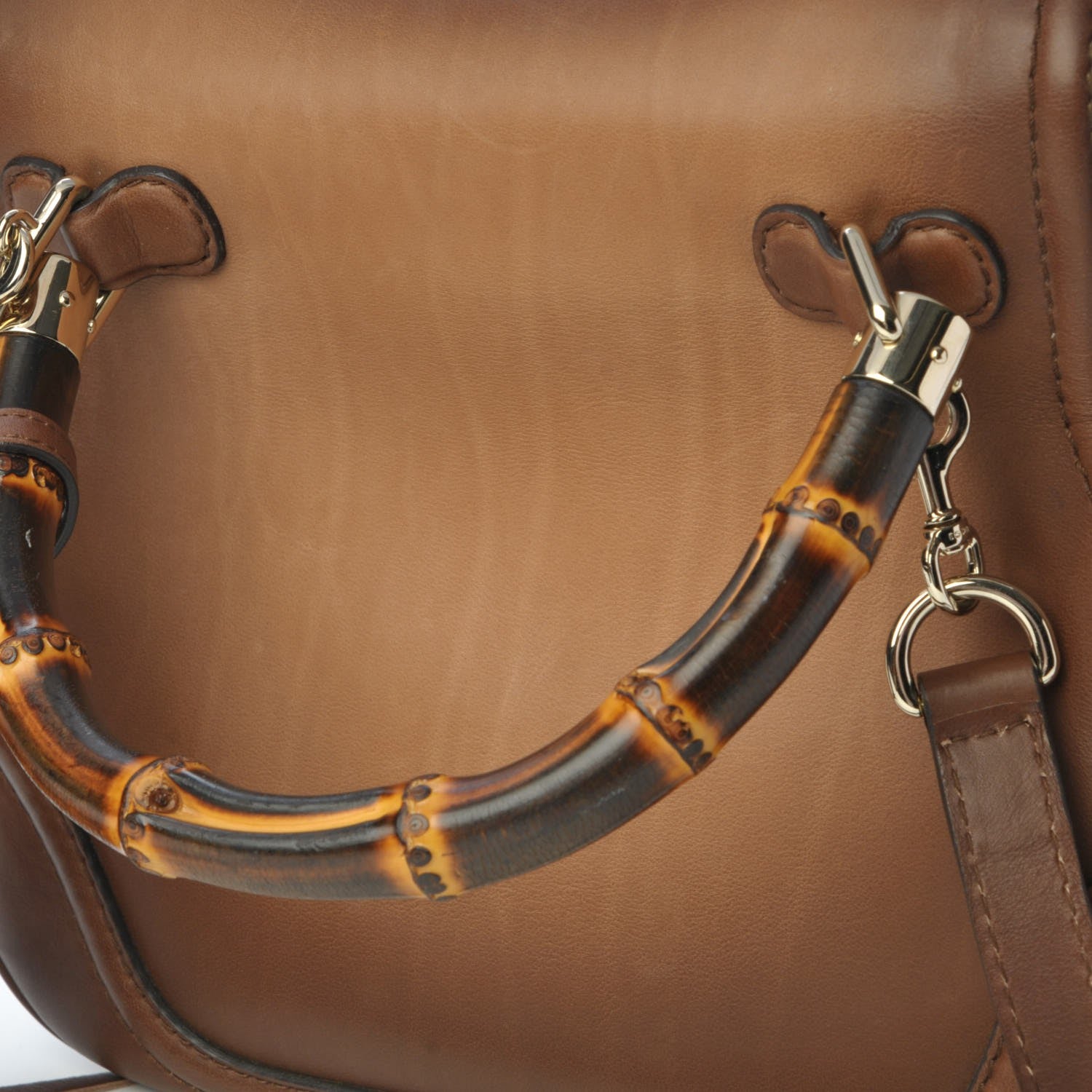 Gucci Calfskin Small New Bamboo Top Handle Bag Brown 11 of 19