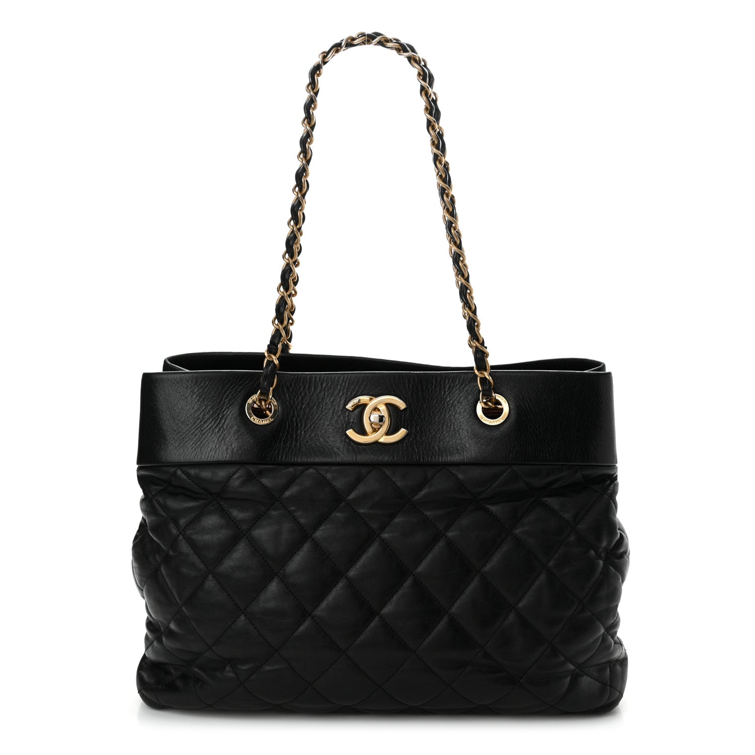 Chanel Calfskin Quilted Large Soft Elegance Tote Black 1 of 11