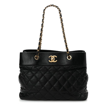 Chanel Calfskin Quilted Large Soft Elegance Tote Black 1 of 11