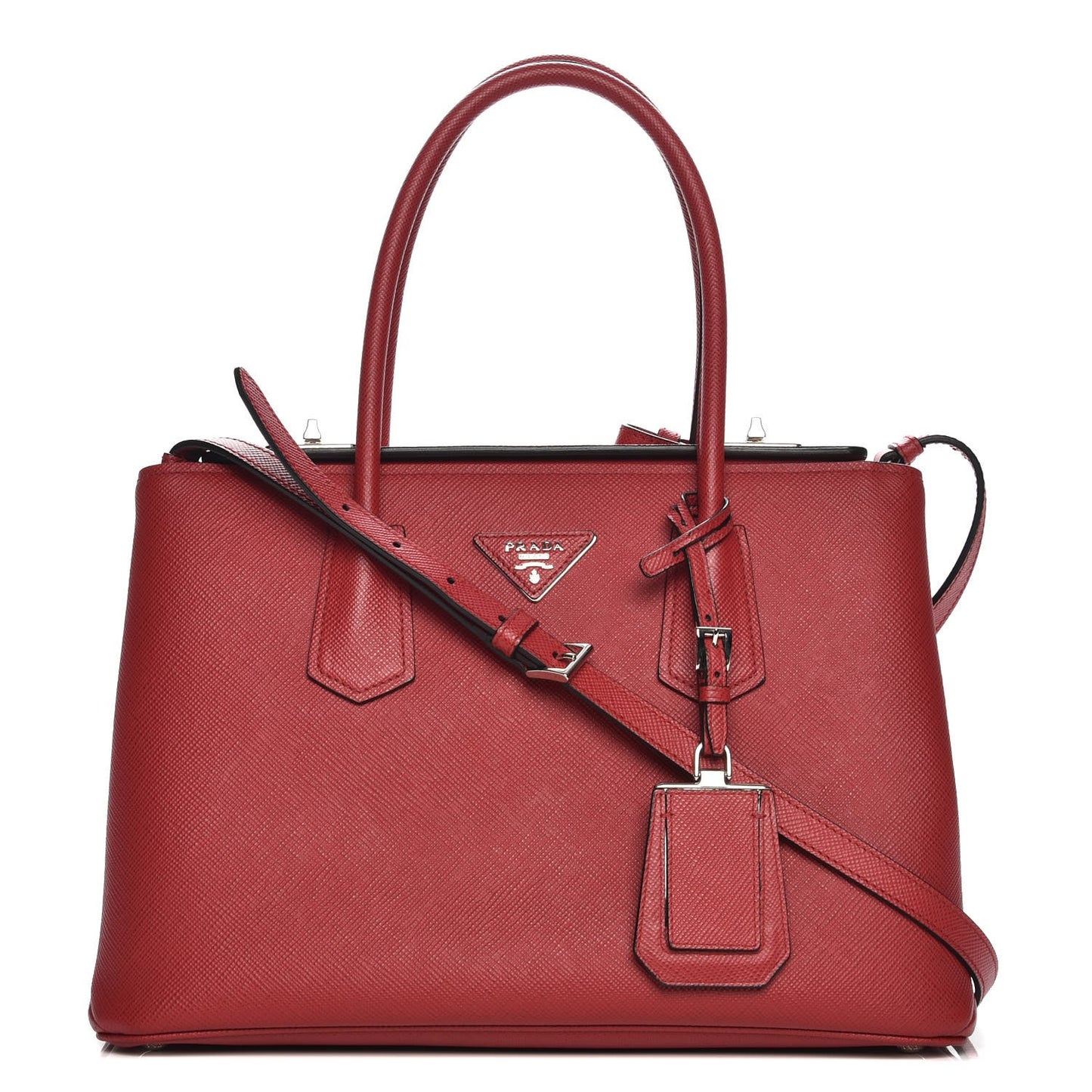 Saffiano Cuir Twin Tote Fuoco