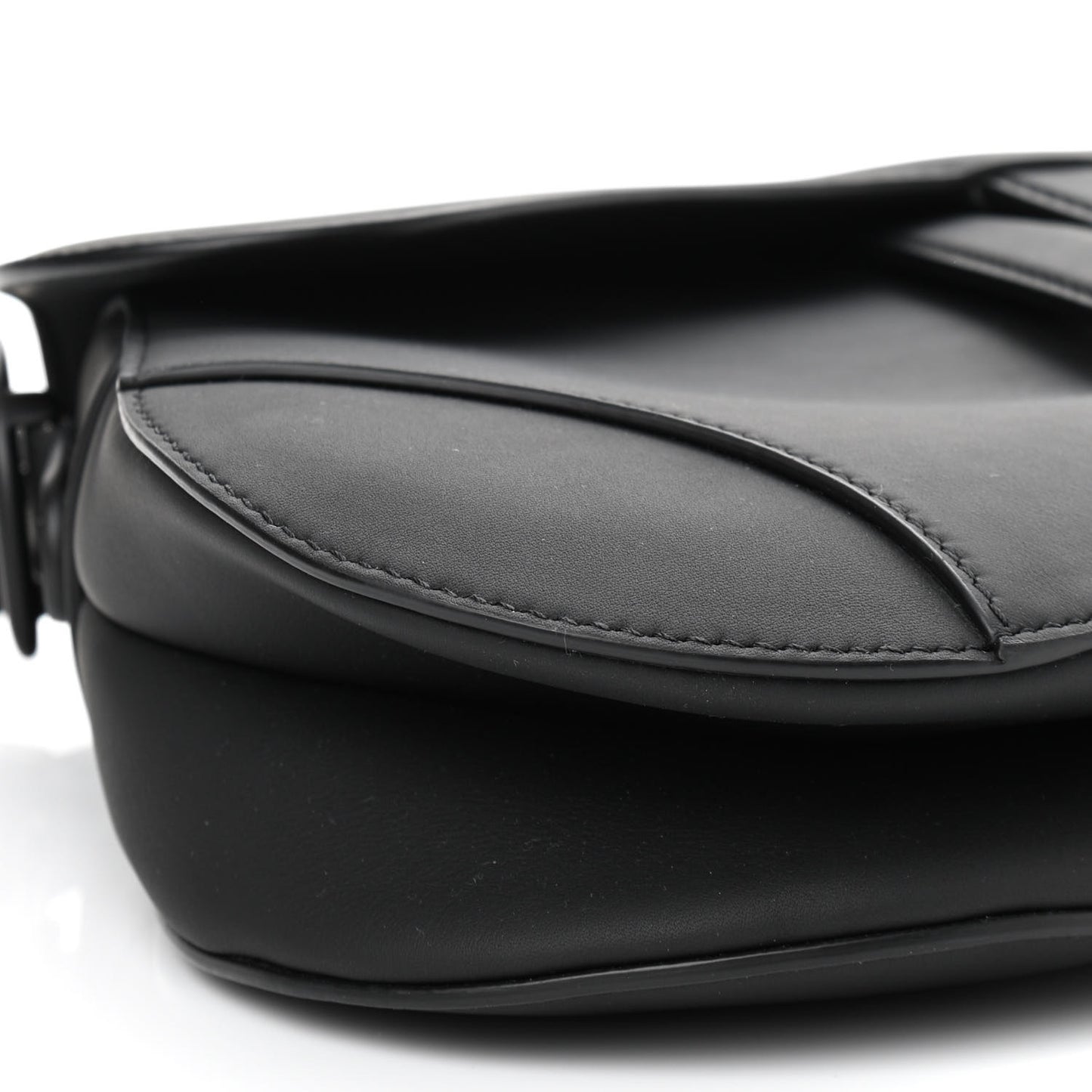 Ultra Matte Calfskin Saddle Bag Black
