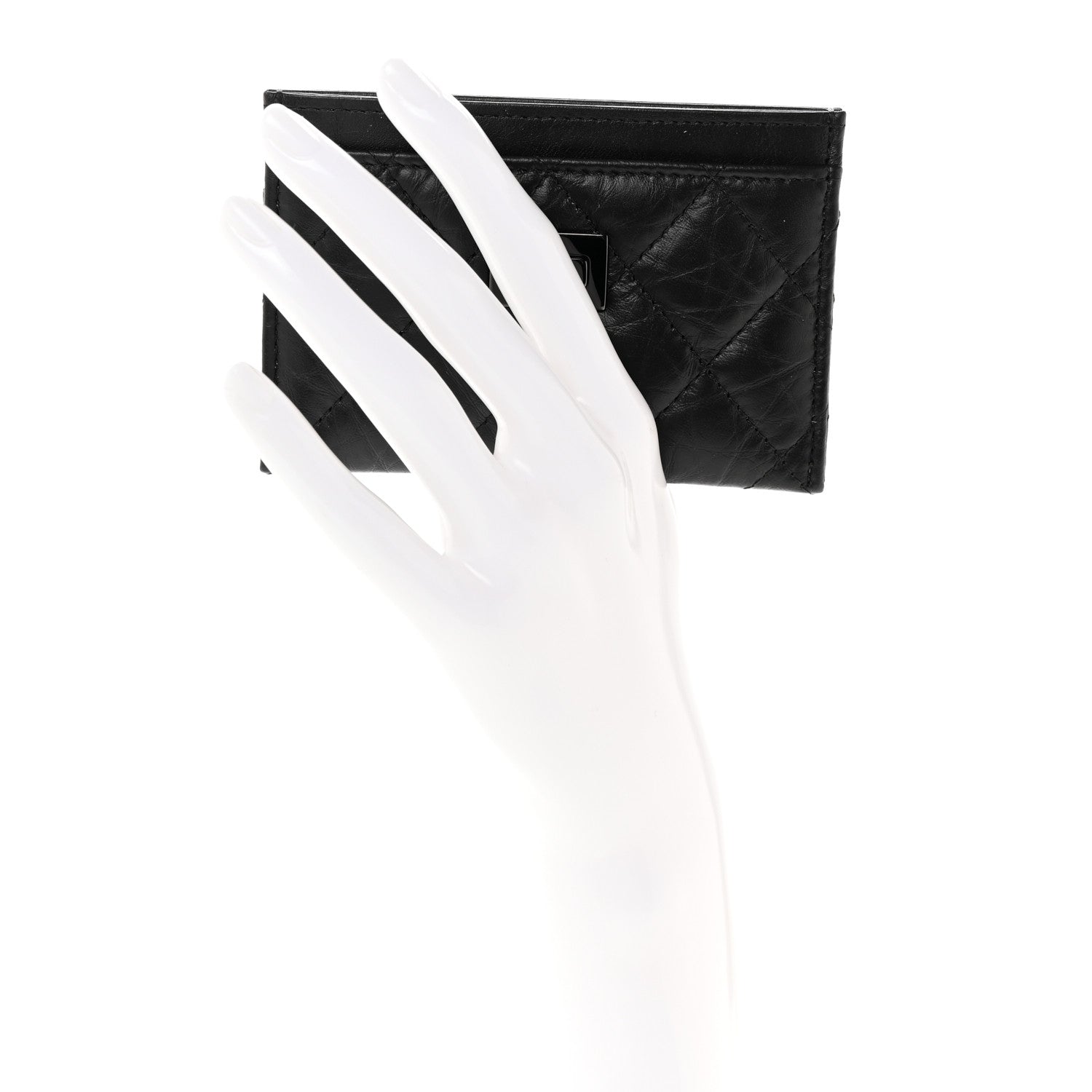 Chanel Aged Calfskin Quilted Reissue Card Holder So Black 2 of 8