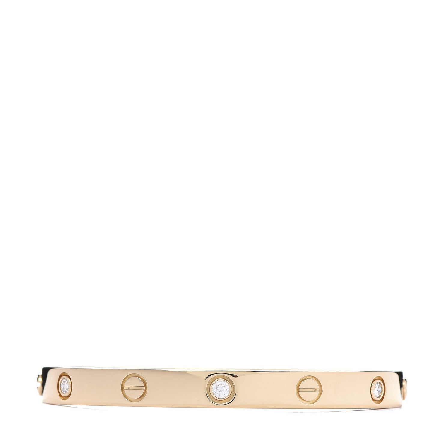 18K Yellow Gold 6 Diamond LOVE Bracelet 17