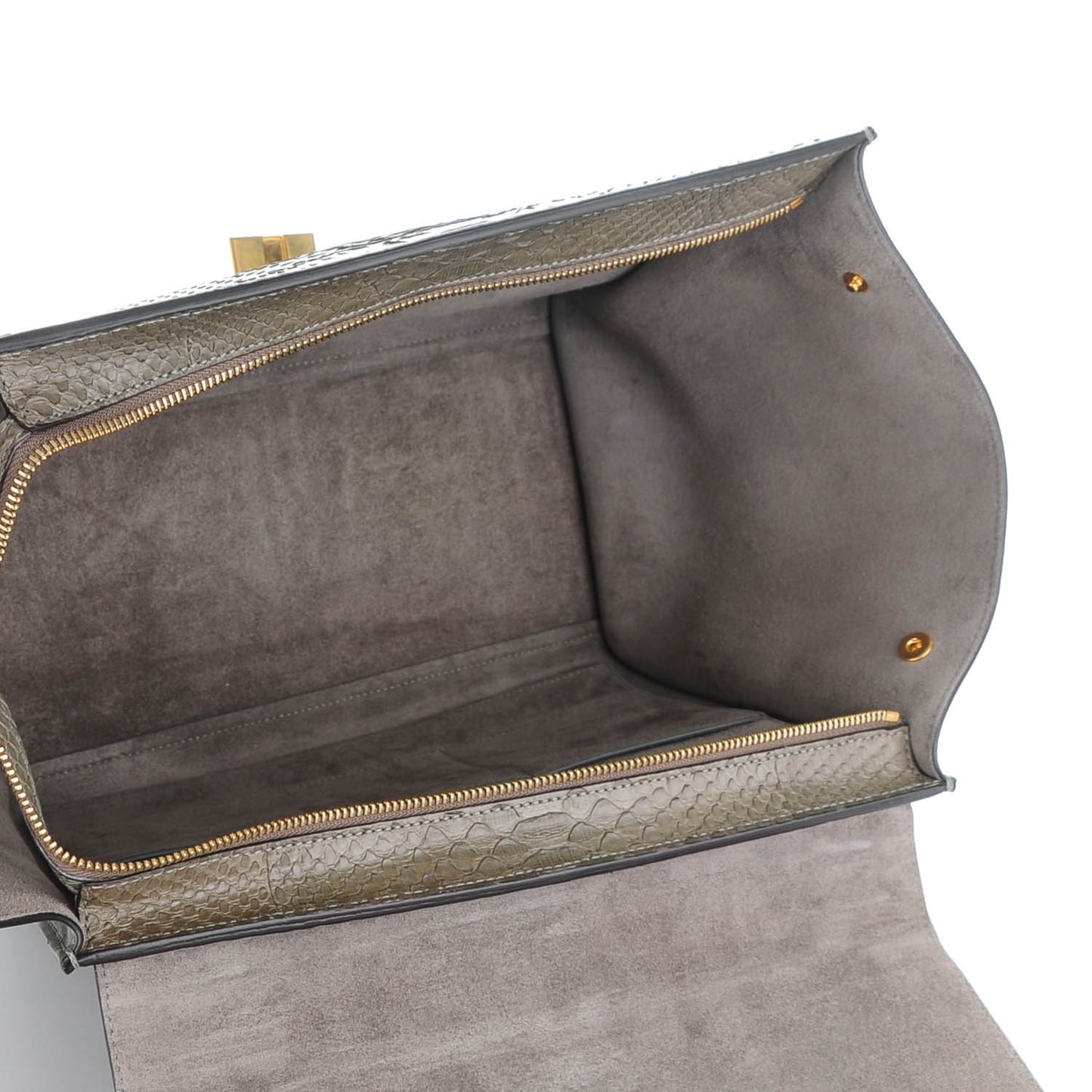 Python Calfskin Medium Trapeze Grey