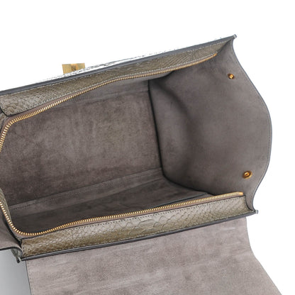 Celine Python Calfskin Medium Trapeze Grey 5 of 7