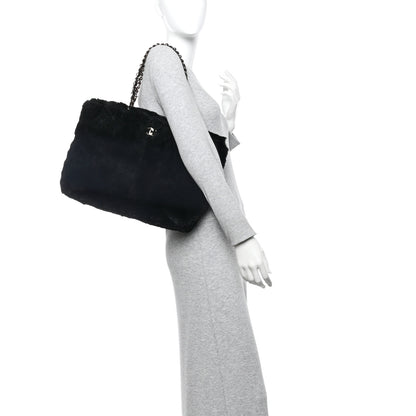 Chanel Orylag Rabbit Fur CC Tote Black 2 of 10