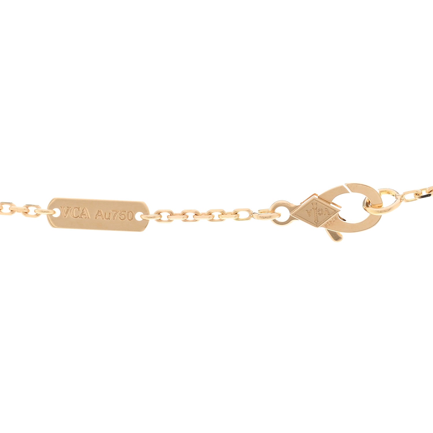 Van Cleef & Arpels 18K Yellow Gold Carnelian Vintage Alhambra Pendant Necklace 4 of 5