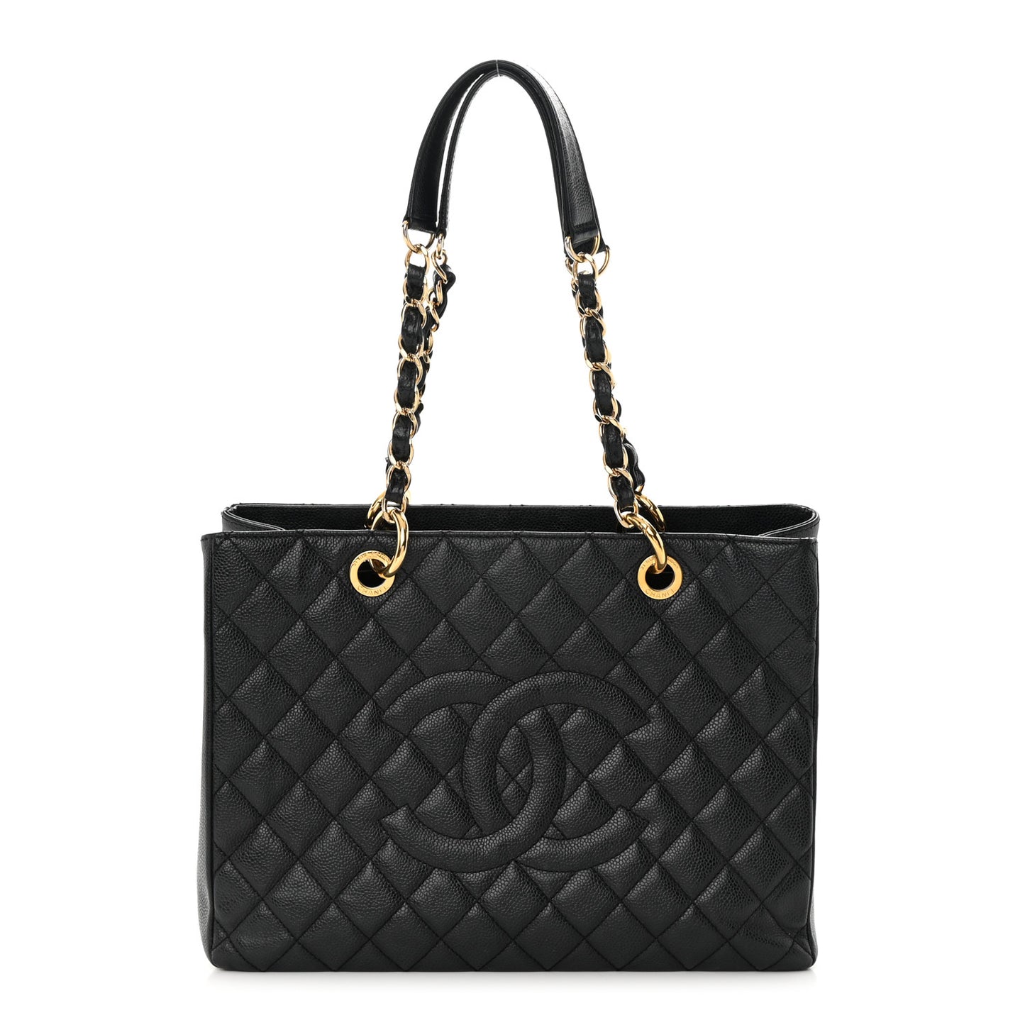 Caviar Quilted Grand Shopping Tote GST Black