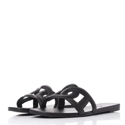 Hermes Rubber Aloha Sandals 39 Black 3 of 10