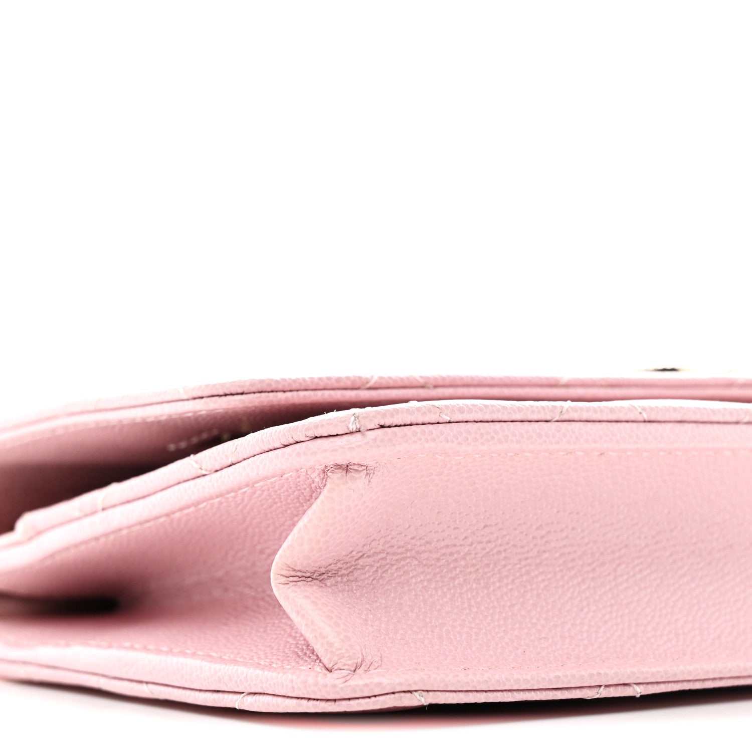 Chanel Caviar Quilted Studded CC Wallet on Chain WOC Light Pink 10 of 11