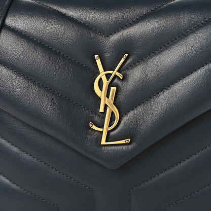 Saint Laurent Calfskin Y Quilted Monogram Small Loulou Chain Satchel Dark Smog 8 of 10