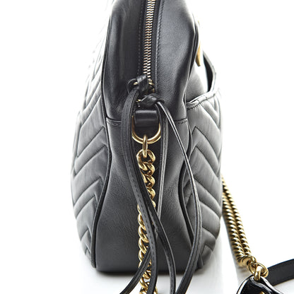 Gucci Calfskin Matelasse Medium GG Marmont Chain Shoulder Bag Black 13 of 13