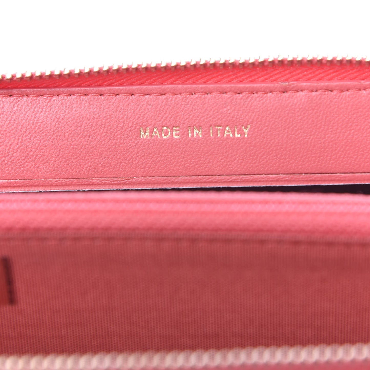 Lambskin Quilted Small Lucky Charms Zip Around Wallet Pink