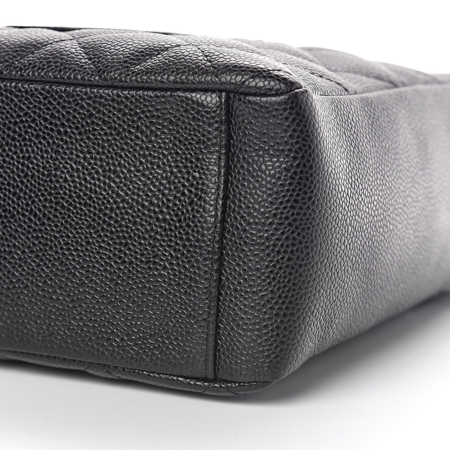Caviar Quilted Petit Shopping Tote PST Black