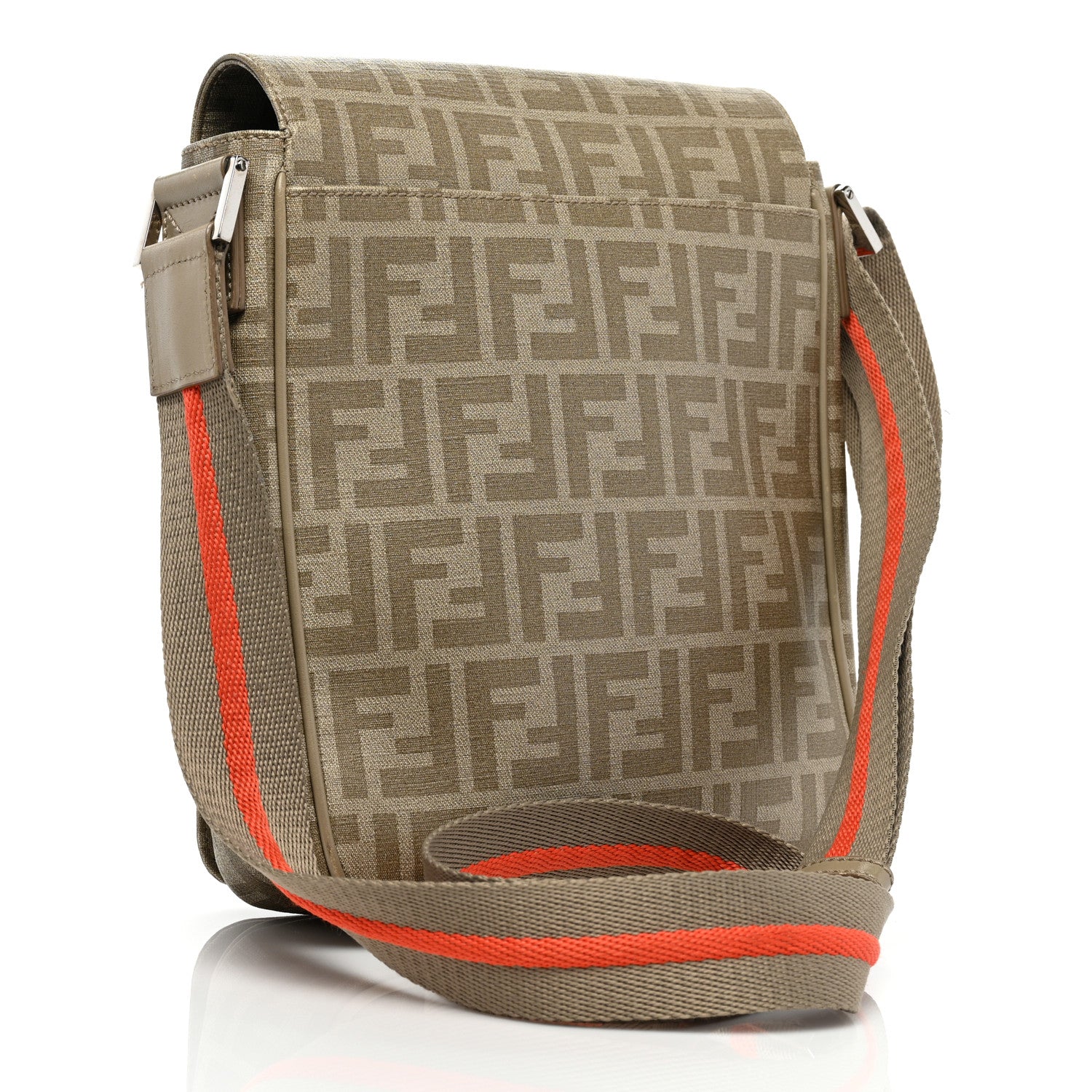 Fendi Zucca Spalmati Messenger Bag Kaki Pietra 2 of 7