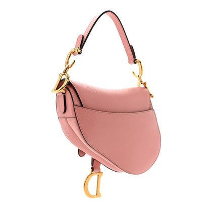 Christian Dior Grained Calfskin Mini Saddle Bag Pink 3 of 10