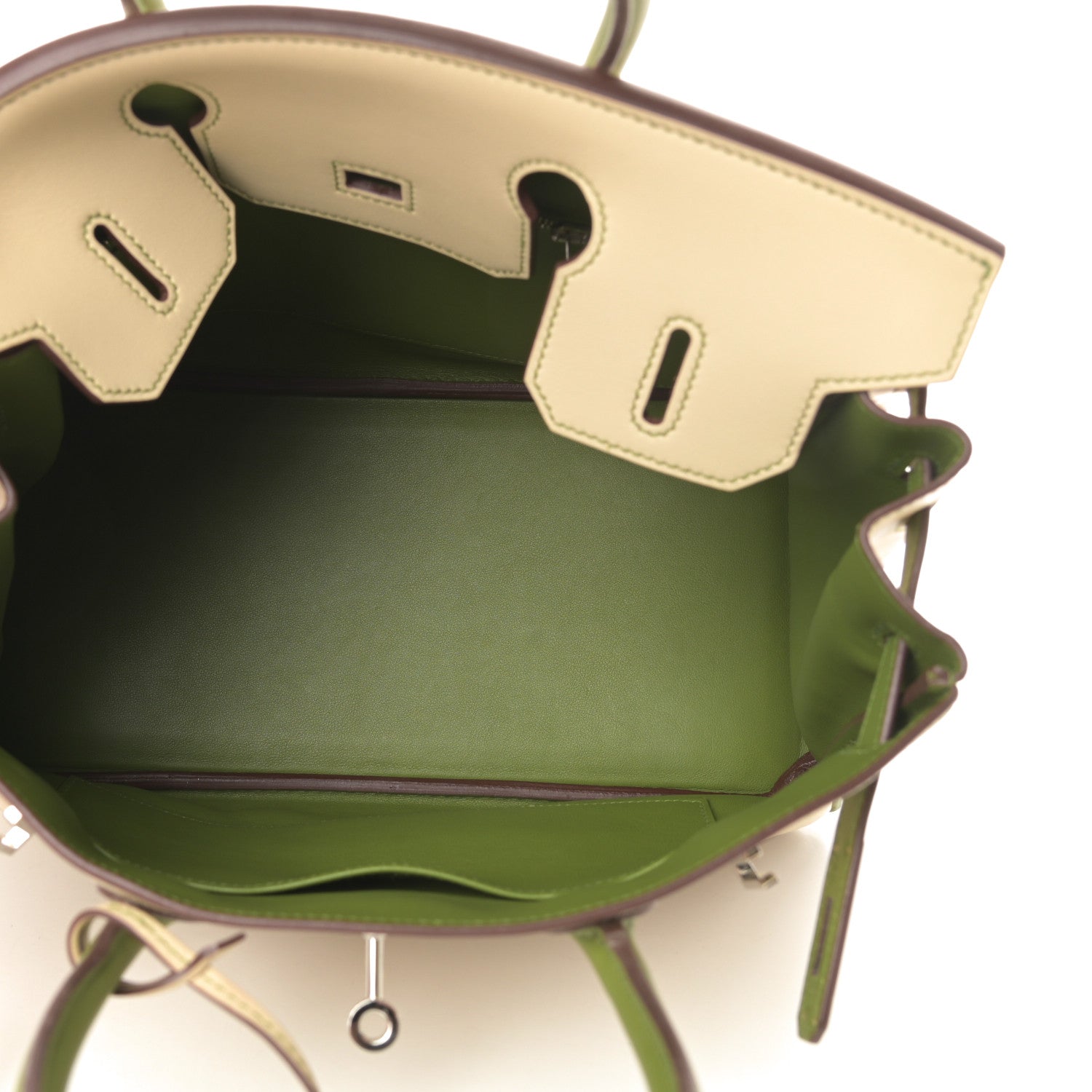 Hermes Swift Horseshoe Bi-Color Birkin 30 Parchemin Pelouse 5 of 15