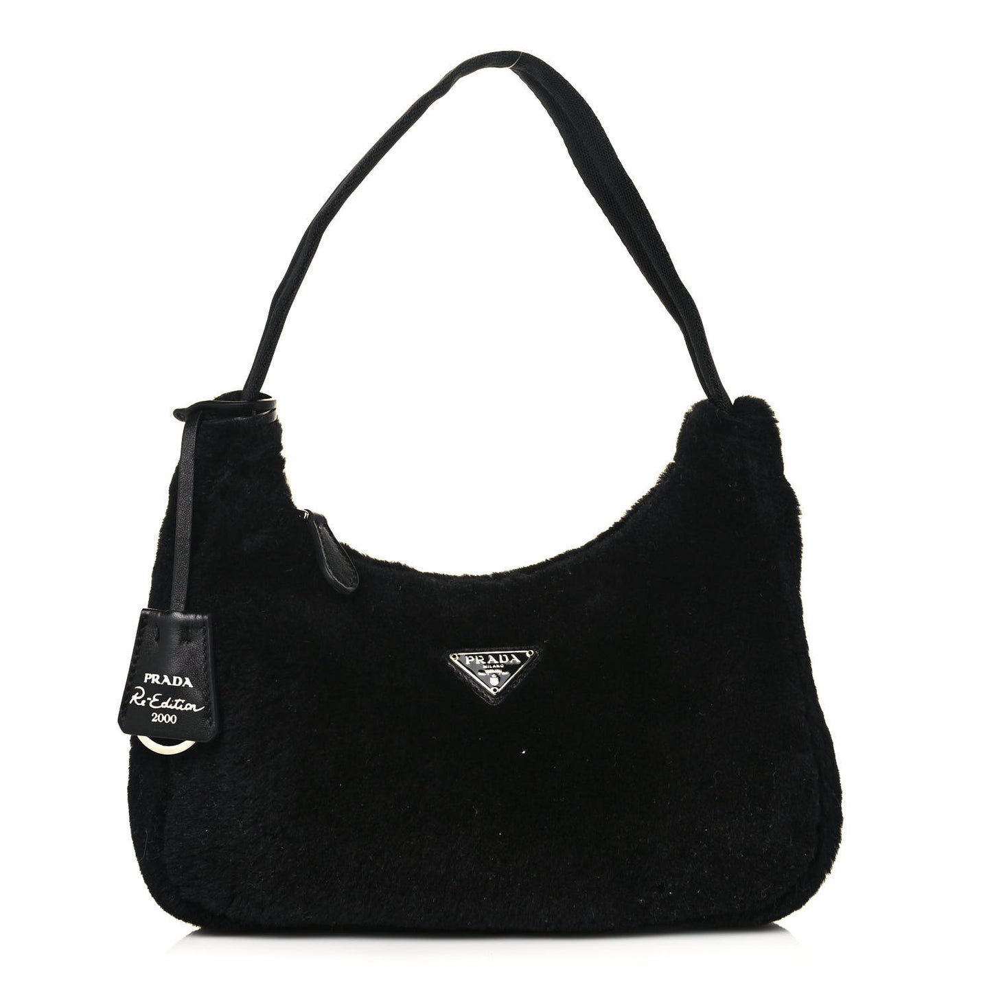 Shearling Mini Re-Edition 2000 Bag Black