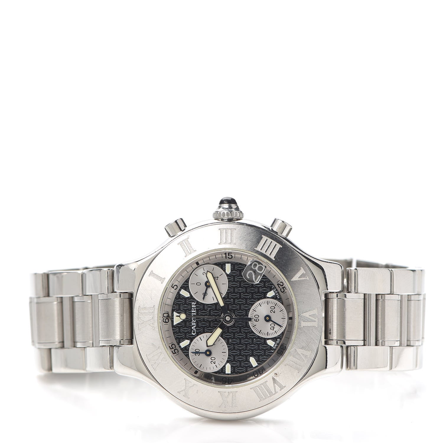 Cartier Stainless Steel 38mm Must de 21 Chronograph Quartz Watch Black 2 of 5