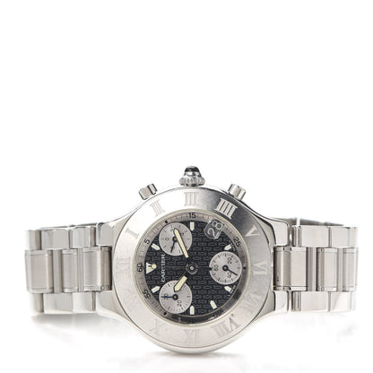 Cartier Stainless Steel 38mm Must de 21 Chronograph Quartz Watch Black 2 of 5