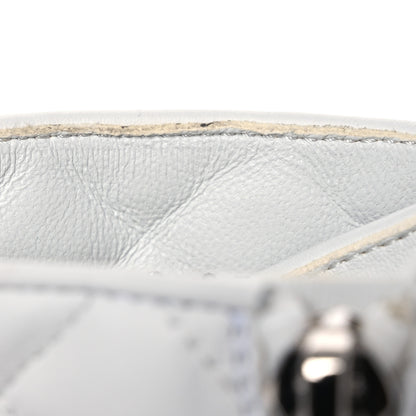 Chanel Caviar Calfskin Quilted Chain Lace Up Combat Boots 41 White Black 10 of 12