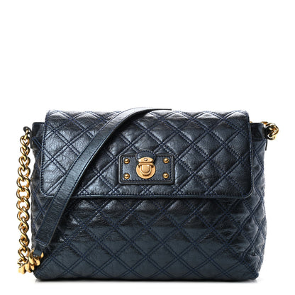 Marc Jacobs Metallic Lambskin Quilted The Large Single Flap Blue 1 of 4