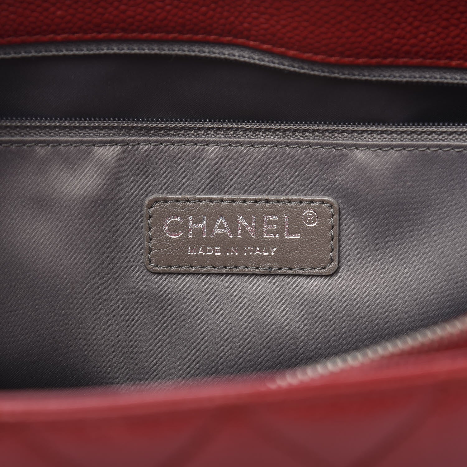 Chanel Caviar Quilted Grand Shopping Tote GST Red 6 of 12