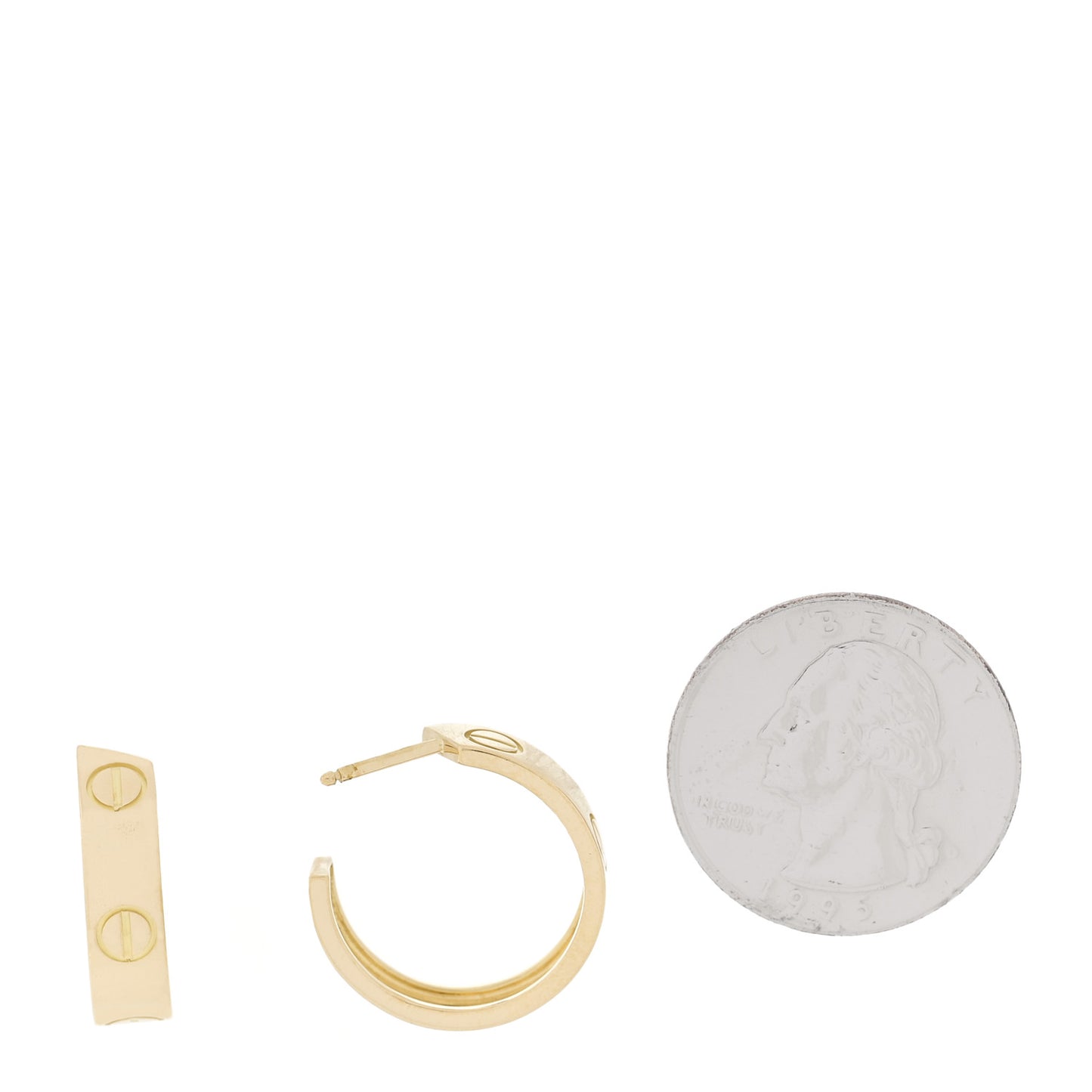 18K Yellow Gold 5.5mm LOVE Hoop Earrings