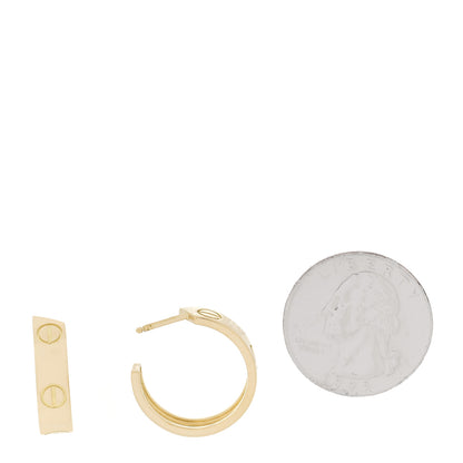 Cartier 18K Yellow Gold 5.5mm LOVE Hoop Earrings 2 of 5
