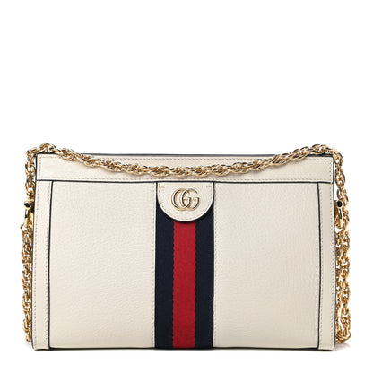 Gucci Textured Calfskin Web Small Ophidia Chain Shoulder Bag Mystic White 1 of 12