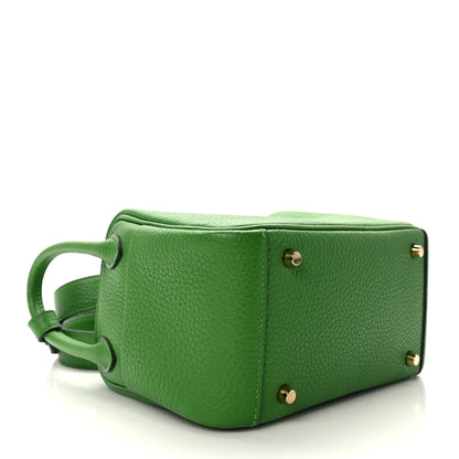 Hermes Taurillon Clemence Mini Lindy 20 Vert Yucca 4 of 14