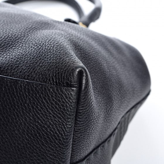 Calfskin Romano Selleria Large Villa Borghese Tote Black