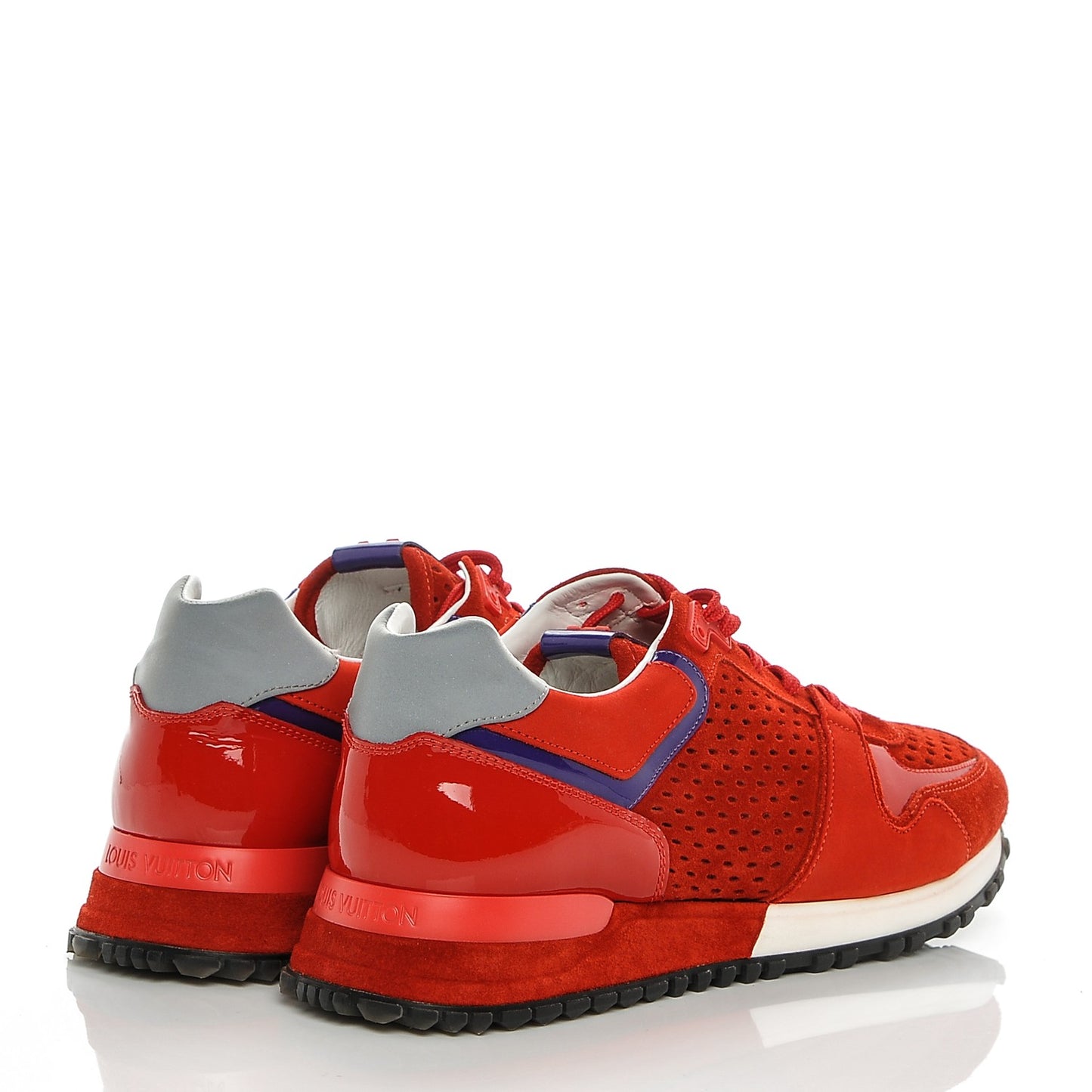 Nubuck Calfskin Perforated Run Away Sneakers 39 Rouge