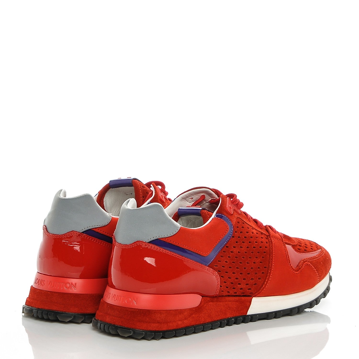 Louis Vuitton Nubuck Calfskin Perforated Run Away Sneakers 39 Rouge 4 of 7