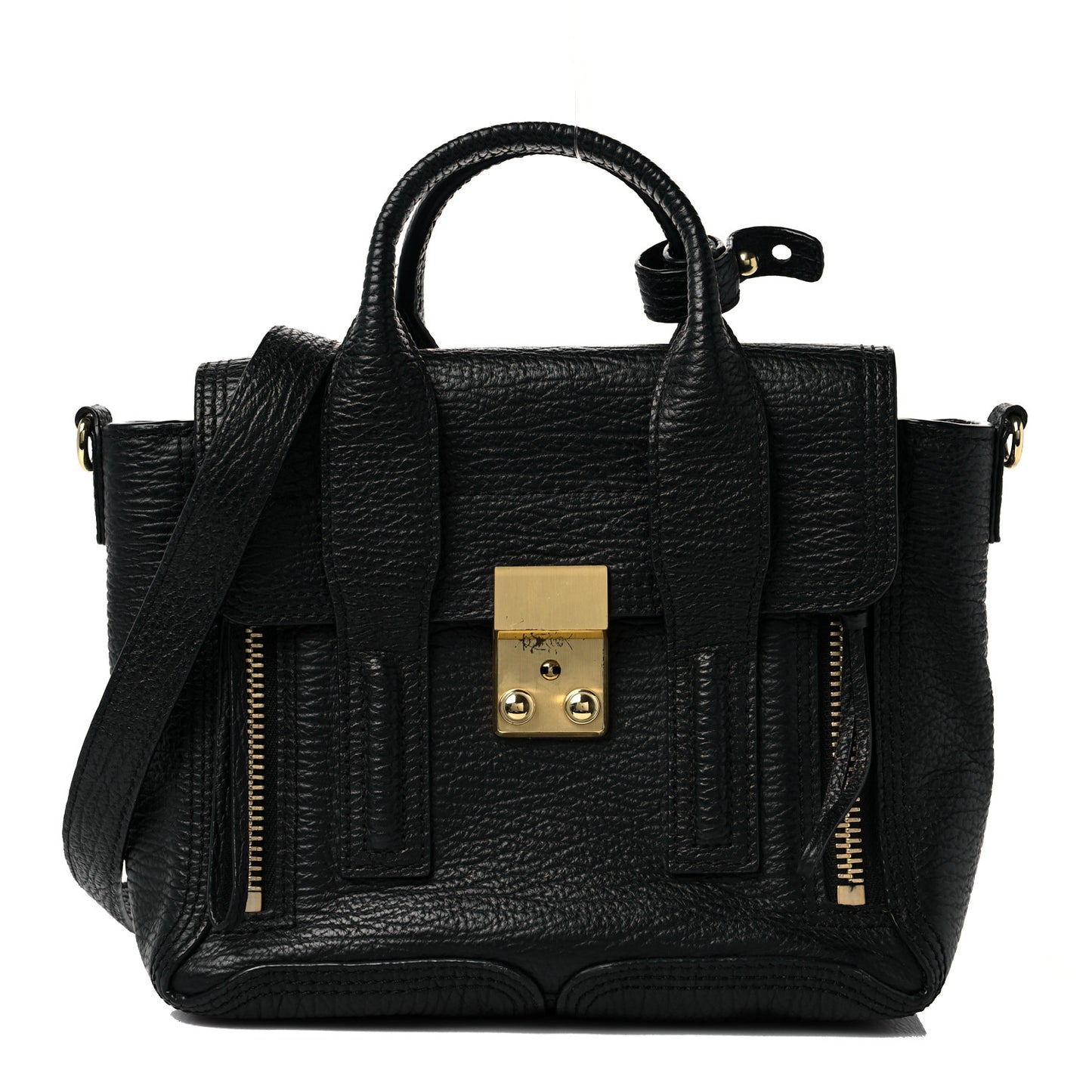 Textured Calfskin Mini Pashli Satchel Black
