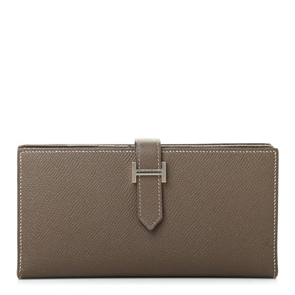 Hermes Epsom Bearn Gusset Wallet Etoupe 1 of 6