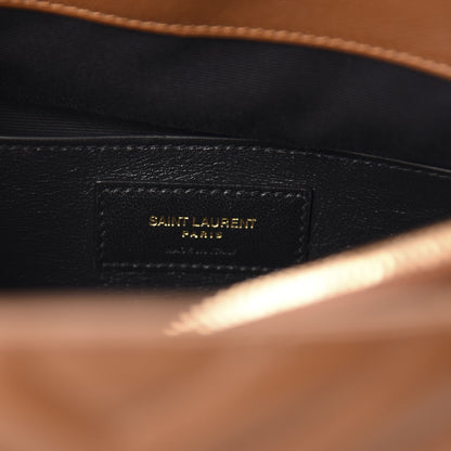 Saint Laurent Sheepskin Matelasse Chevron Monogram Large College Satchel Cognac 9 of 11
