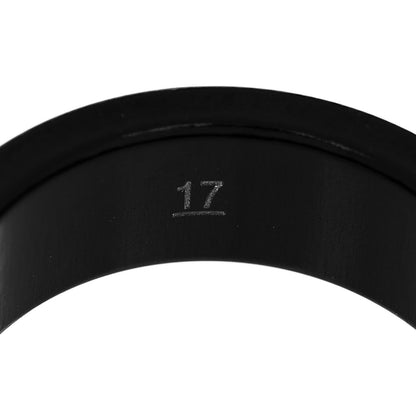 Gucci Black Synthetic Corundum 18K White Gold 7mm Icon Band Ring 57 8 5 of 8