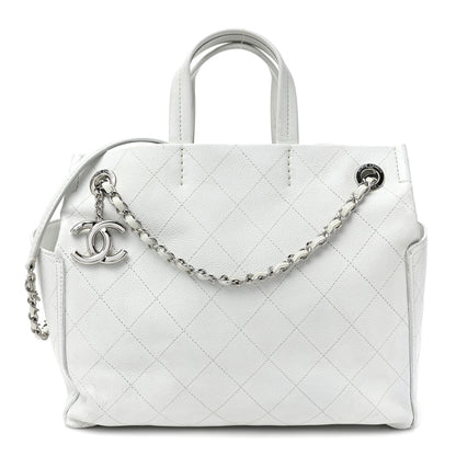 Chanel Grained Calfskin CC Pocket Tote White 1 of 17