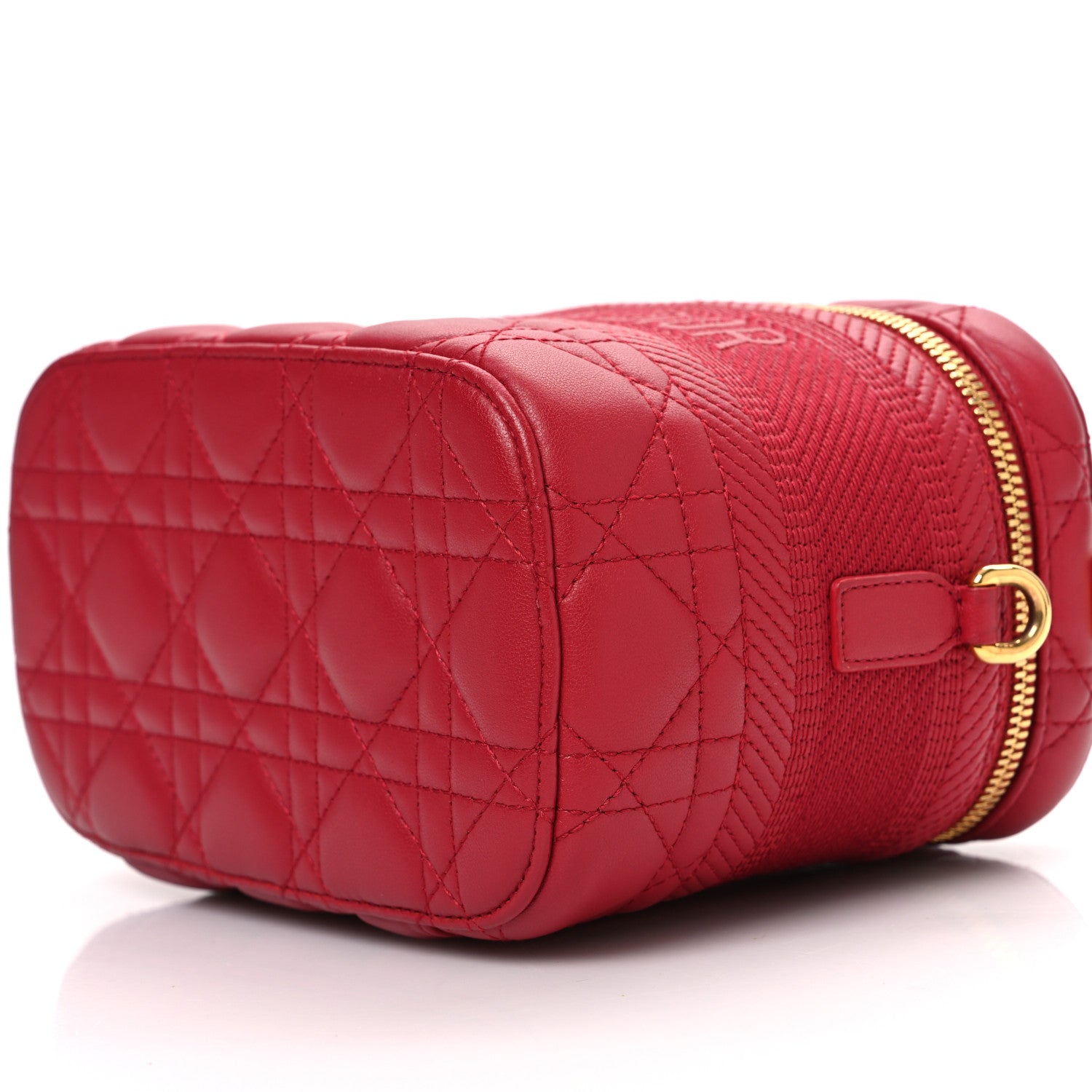 Christian Dior Lambskin Cannage Small Diortravel Vanity Case Red 9 of 10
