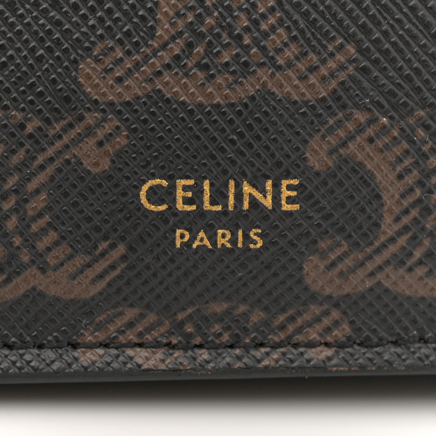 Celine Triomphe Canvas Lambskin Wallet On Strap Tan 7 of 17