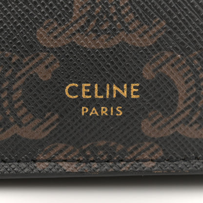 Celine Triomphe Canvas Lambskin Wallet On Strap Tan 7 of 17