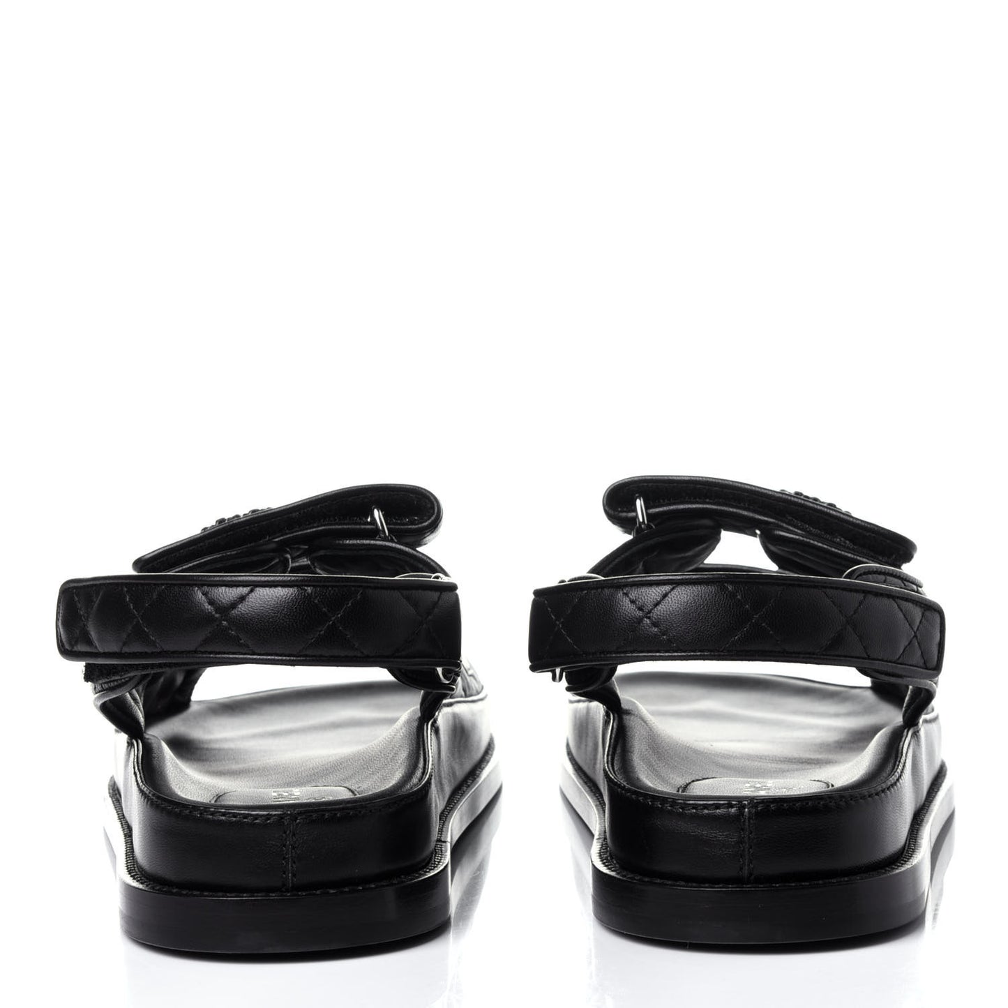 Lambskin Velcro Dad Sandals 41 Black
