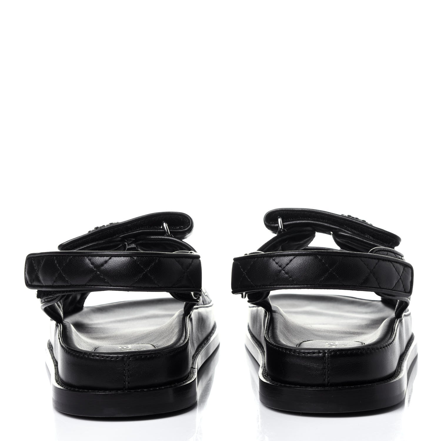 Chanel Lambskin Velcro Dad Sandals 41 Black 5 of 11