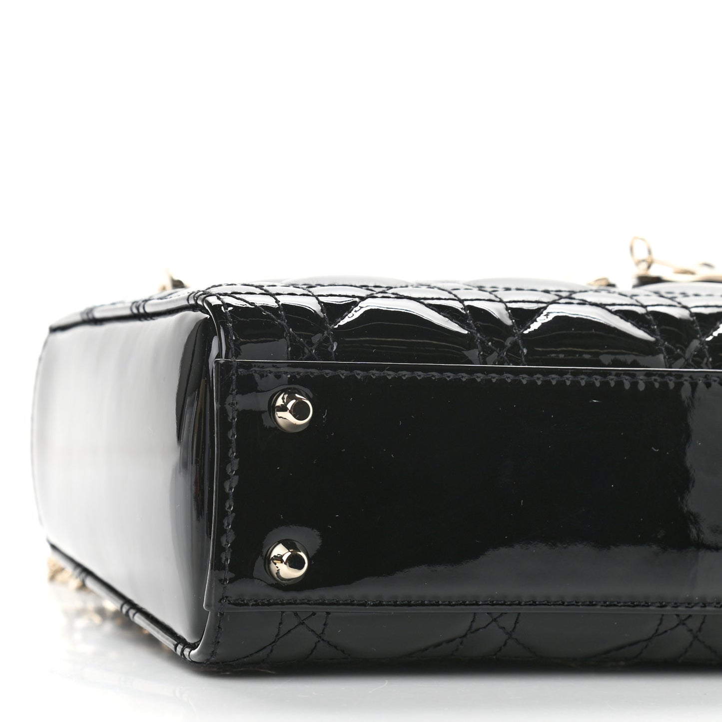 Patent Cannage Mini Lady Dior Black