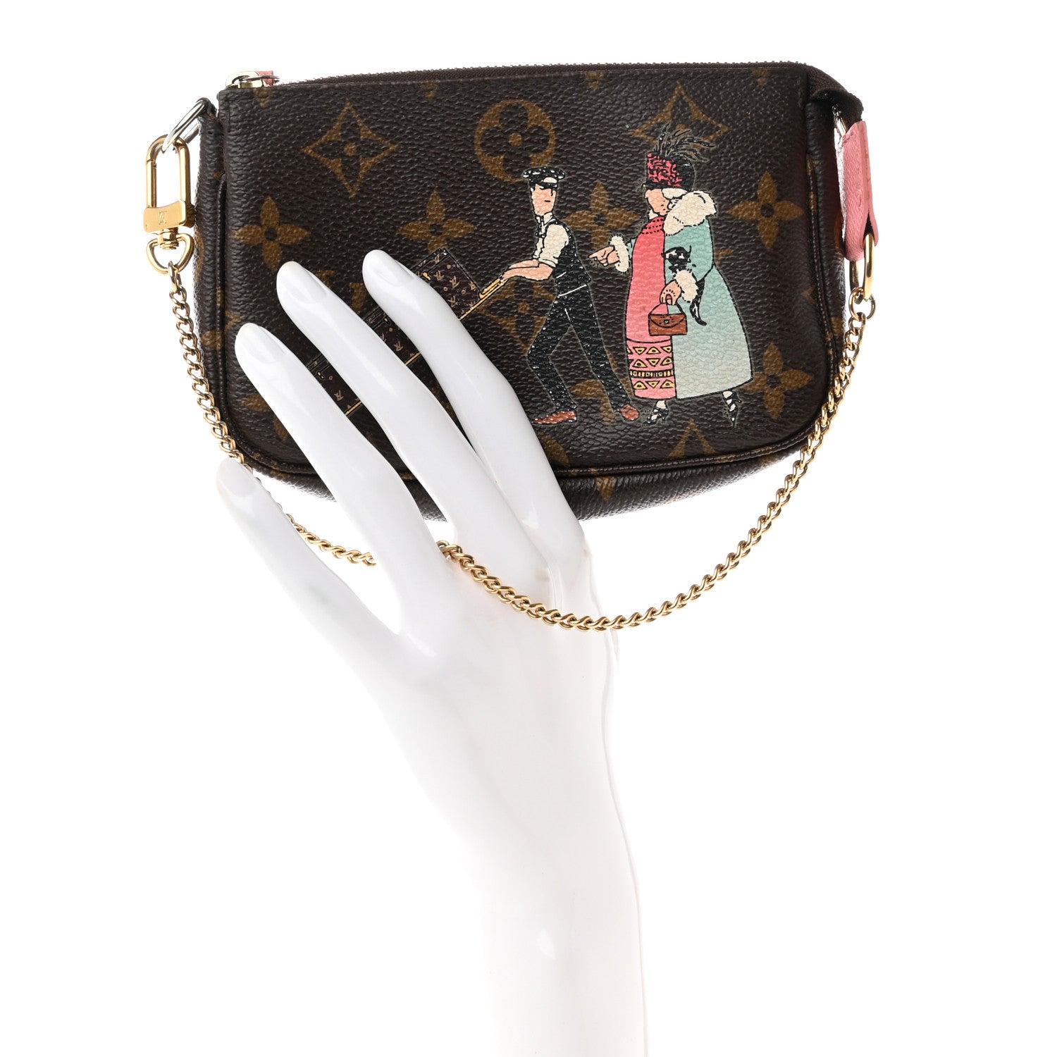 Louis Vuitton Monogram Illustre Mini Pochette Accessories Rose 3 of 9