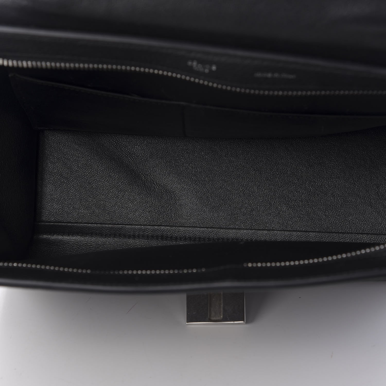 Celine Drummed Calfskin Suede Small Trapeze Black 5 of 13