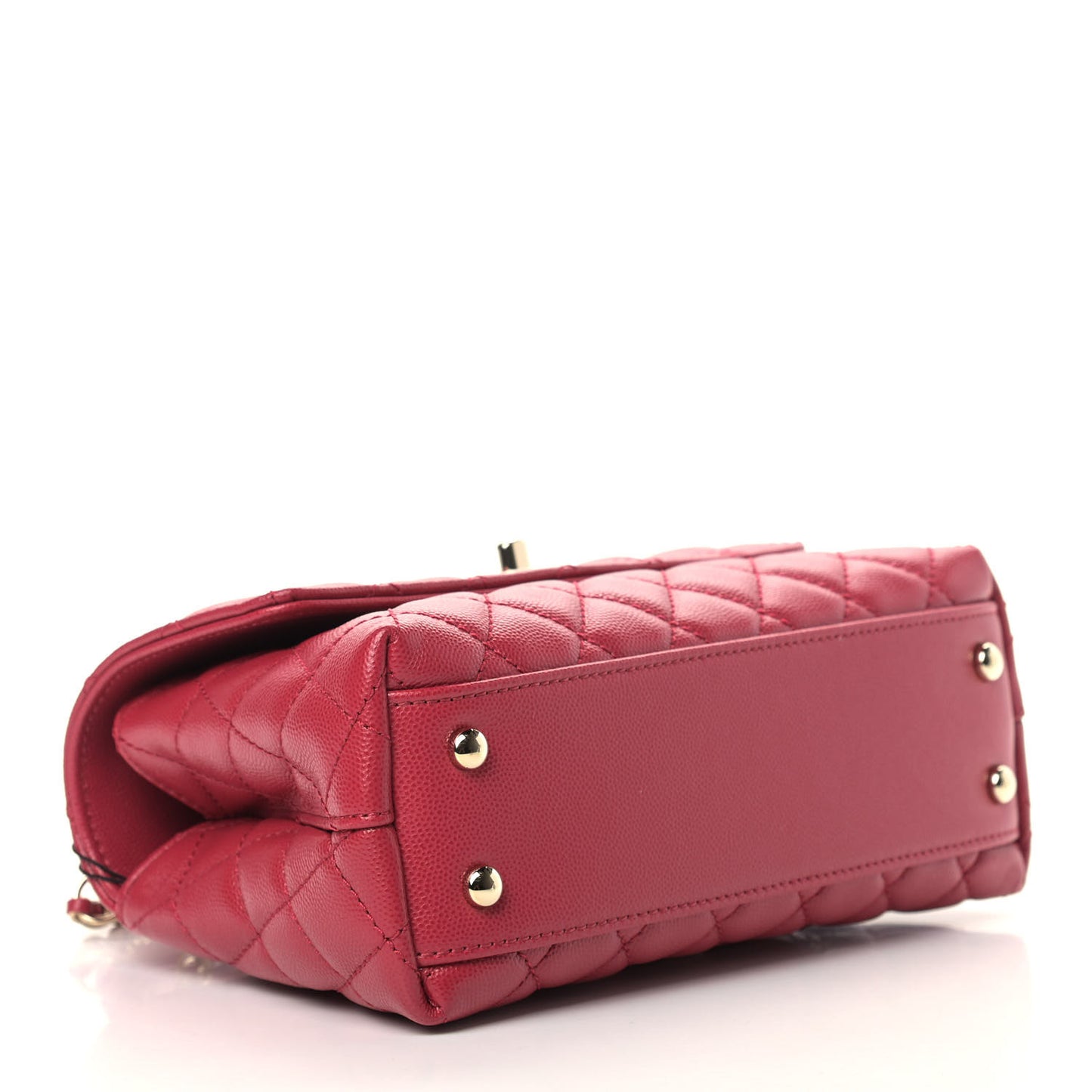 Caviar Quilted Mini Coco Handle Flap Dark Pink