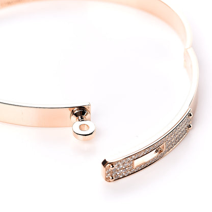 Hermes 18K Rose Gold Diamond PM Kelly Pave Bracelet SH 5 of 6